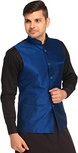 Plain Wedding Waistcoat with Front Pockets - Art Silk