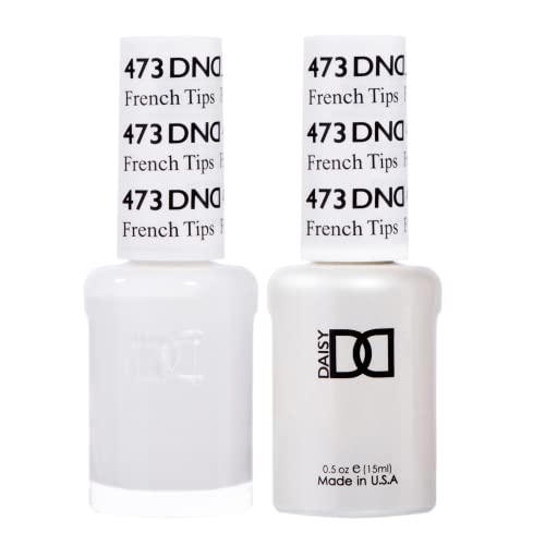 DND Gel Polish Set White Collection UV/LED Gel Polish and Air Dry Nail Lacquer Matching Chip-Free Polish Duo 473 French Tips 0.5 Fl Oz