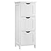 VASAGLE Badezimmerschrank, Aufbewahrungsschrank, schmaler Badschrank mit 3 Schubladen, 32 x 30 x 81 cm, Badezimmer, Wohnzimmer, Schlafzimmer, Küche, skandinavischer Stil, mattweiß BBC50WT