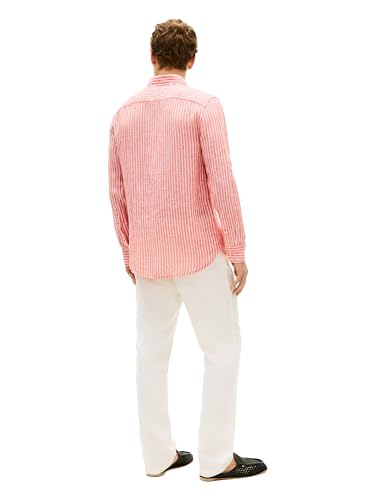Image of Tommy Hilfiger Men's Long Sleeve Casual Linen Button Down Shirts in Regular Fit