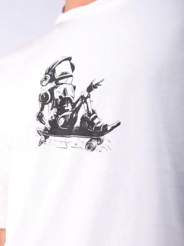 Image of The Indian Garage Co Men's Cotton Boxy Oversized Graphic Back Printed Round Neck Tshirt