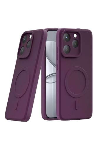 Image of amazon basics Back Cover for Realme 15T 5G Soft Matte Silicone Mag-Safe Design (Mag-Safe Not Support) Camera Protection | Slim Fit Bumper Cover (Purple)