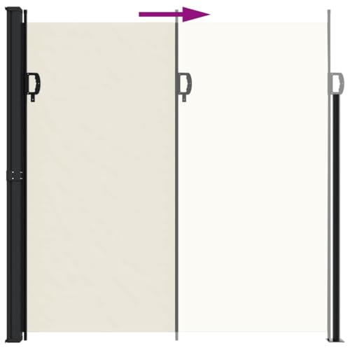 Store latéral extensible crème 200 x 500 cm imperméable pour terrasse - 5