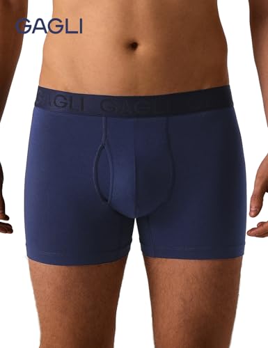 Men's Underwear Boxer Briefs, Modal Breathable Underwear with ComfortFlex Waistband, Moisture-Wicking, 3", 2Pack2