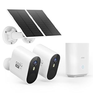 Solar Security Cameras Wireless Outdoor, 3K/5MP Home Surveillance System, No Subscription, Color Night Vision, Motion Detection, Spotlight Siren Alarm, 166° Wide View, 2.4G & 5G WiFi