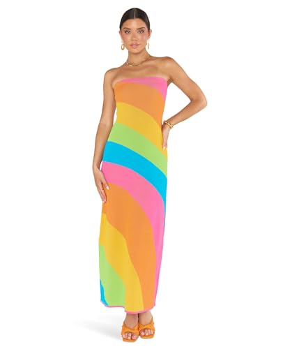 (取寄) ショウ ミー ユア ムームー レディース アイランド ナイツ チューブ ドレス Show Me Your Mumu women  Nights Tube Dress Salty Rainbow Stripe Show Me Your Mumu Island Nights Tube Dress, Salty Rainbow Stripe