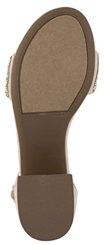 Image of LONDON FOG Women's Nikki Low Two Piece Block Heel Dress Shoe Ladies Ankle Strap Pump Sandal