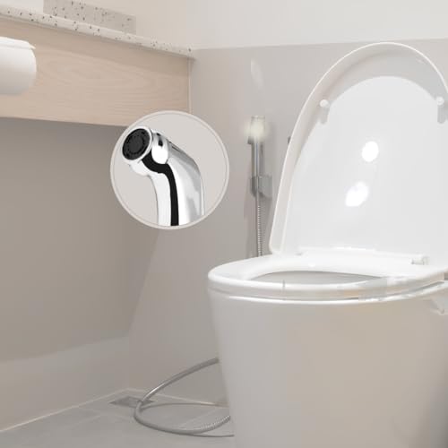 Image of New Ware Health Faucet Gun - ABS Hand Jet Bidet Spray Head for Bathroom & Toilet, Ergonomic Chrome Finish Toilet Jet Spray with Wall Mount Accessories (Toyo Type)