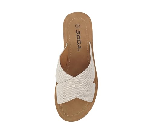 Image of Soda LUCY ~ Women Open Toe Flatform Platform Crisscross Band Upper Fashion Slide Sandals