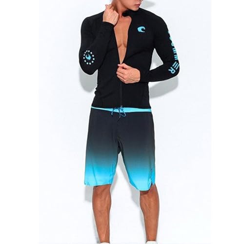 Zipper Wetsuit Men's Long Sleeve Surf Suit Sun Protection Swimsuit Snorkeling2