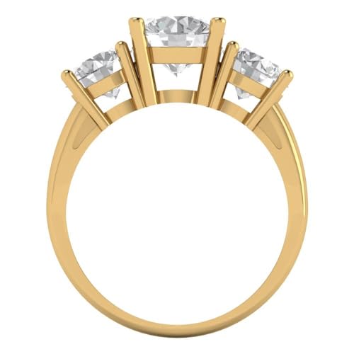 Clara Pucci Solid 14K Yellow Gold Moissanite Ring - 2.03 tcw Heart Cut Certified HaloEngagement Ring for Women, Promise Bridal Rings for Women, Wedding Ring for Women4