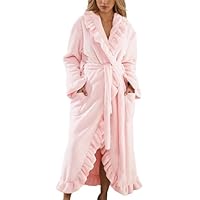Generisch ademantel Damen mit Kapuze 100% Fleece Frottee Morgenmantel Damen, Bademantel leicht Kimono Saunamantel Hausmantel lang Bathrobe Plüsch