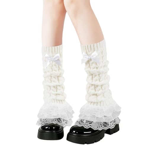Image of Junely Leg Warmers for Women Kawaii Leg Warmer Cute Legwarmers Lolita Harajuku Gyaru Japanese Accessories