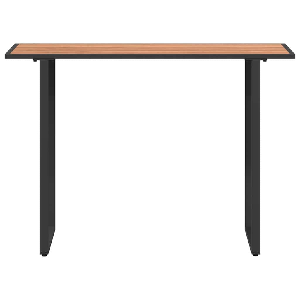 Tavolo da Giardino Marrone in Legno e Acciaio 100x55x70 cm | Ideale per pranzi all'aperto sul terrazzo, questo arredo offre un piano spazioso e una struttura stabile.