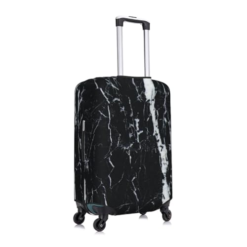 Black And White Marble Print Suitcase Cover Luggage Protector Washable Elastic Fashionable Travel Gear Cover3