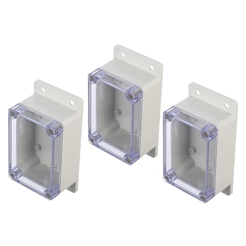 Boîte jonction étanche transparente lot de 3 pour raccordement électrique extérieur