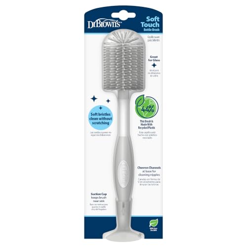 Dr. Brown's Soft Touch Baby Bottle Cleaning Brush, Gray, 1-Pack - image 1