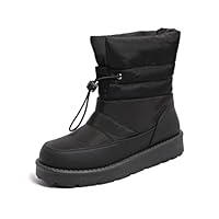 Women's Waterproof Mid-Calf Snow Boots Non-Slip Lace-up Winter Combat Boots SnowBottsJW003
