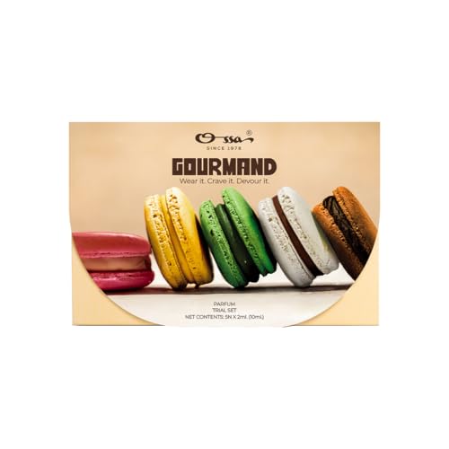 Image of Ossa Gourmand TRIAL Set For Men & Women, 5x2ML (10ML) | Tango Mango, Gelato Pista, Creme Vanilla, Yummm Berry, Eclair Caramel | Long-Lasting Fragrance Parfum