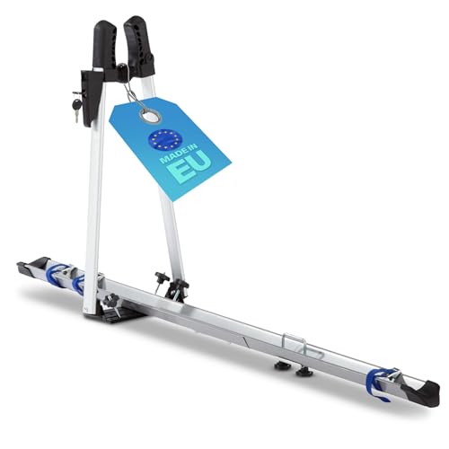 FISCHER Dachlift Fahrradträger | Dachträger für 1 Fahrrad | Dachgepäckträger Auto | Fahrradträger Dach | Relingträger universal | TÜV/GS geprüft | bis 15 kg belastbar