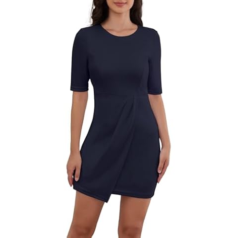Leovqn Half Sleeve Bodycon Dress for Work Cover