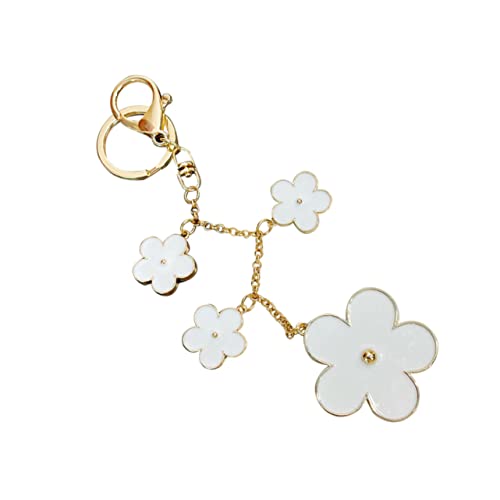 WOFASHPURET Llavero trébol cordón con tarjetero borlas de flores llavero decorativo mujer llavero flores key holder colgante de llave con motivos de plantas adorno Aleación de zinc