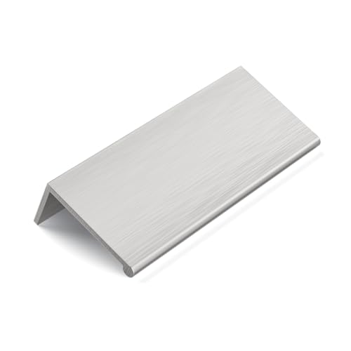 Image of Rergy 30 Pack 2-1 /2 inch Cabinet Pulls Brushed Nickel Finger Pulls for Cabinets | Aluminum Alloy Silvery Edge Pulls Modern Cabinet Handles for Kitchen, Cupboard, Drawers, Dressers, Screws Included
