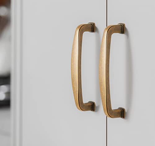 Yanxia Timeless Antique Brass Cabinet Handles - Premium Quality, Classic Design, Ideal For Home Restoration & Decor, 5 Inches Center To Center,Set Of 6 #TOP3