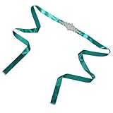FRCOLOR Cinturón de Novia Verde con Aplicación de Banda para Vestido Nupcial Cinturón Artesanal para Boda Sofisticado y Cómodo para Mujeres