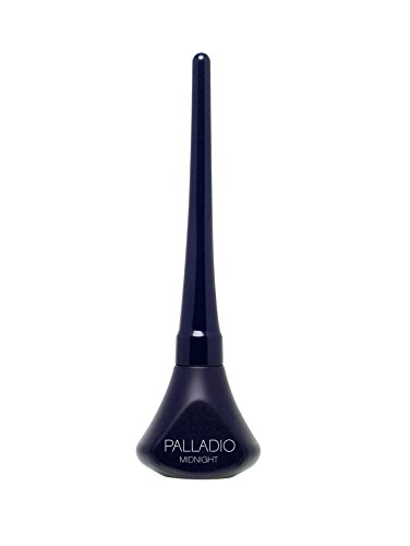 Palladio Liquid Eyeliner, Midnight, Highly Pigmented and Waterproof Eyeliner, For Intense Eye Definition, Smear-proof Eyeliner Liquid, Includes Easy Grip Wand and Felt Tip Eyeliner Applicator