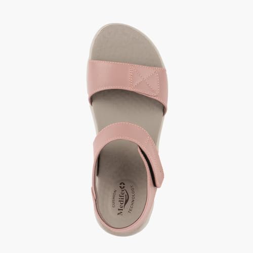 Image of Medifeet Women's Orthopedic Soft Sandals, Black, Comfort Walking Footwear with Adjustable Straps