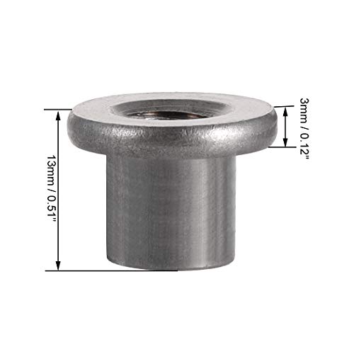 sourcing map 30Stk M8x17,9x3mm Kohlenstoffstahl T Mutter Befestigungsmaterial Montagebefestiger Durchgangsloch Flanscheinsatz Innengewinde