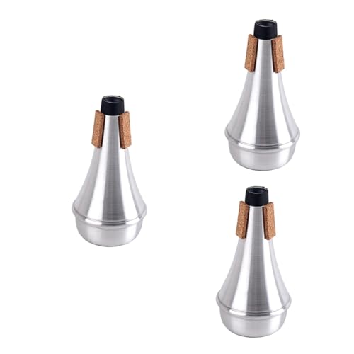 Abaodam 3pcs Beginner Trumpet Practice Mute Silver Trumpet Mute Straight Cup Musical Instrument Accessory