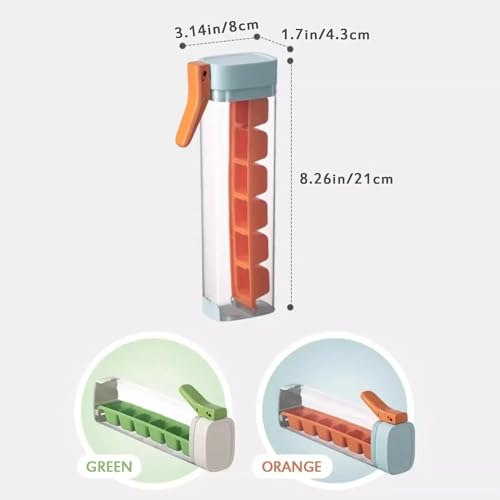 Molde para cubos de hielo con presiona 1 mano, naranja miniatura 5