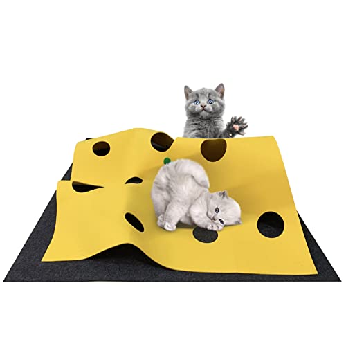 Lfish Gatos Colchoneta De Ejercicios - Combinación de túnel de Gato,Juguete para Gato - Juego De Juguetes para Gatos para Interactuar con Los Gatos,túnel de Fieltro para Interior de Mascotas Cover