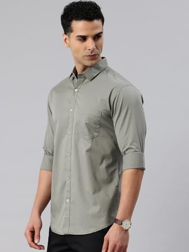 Image of Majestic Man Men's Cotton Slim Fit Solid Casual Shirt