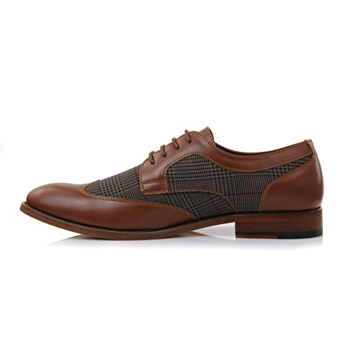 Image of Ferro Aldo Men's Wingtip Oxford Dress Shoes | Classic Brogue & Two-Tone Spectator Styles | Formal Wedding Business Party Shoe