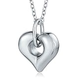 Aotiwe Collar de urna para cenizas, collares de urna de bebé en forma de corazón de acero inoxidable plateado, 2 x 2,5 cm