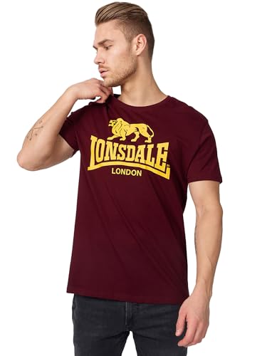 Lonsdale London Logo Männer T-Shirt rot L 100% Baumwolle Basics, Casual Wear, Streetwear