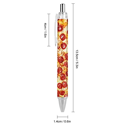 Bolígrafo retráctil con tinta negra Diseño pizza realista miniatura 3