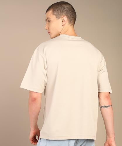 Image of Alan Jones Clothing Men's Oversized Solid T-Shirt | Premium Heavy Fabric | Crew Neck Casual Wear