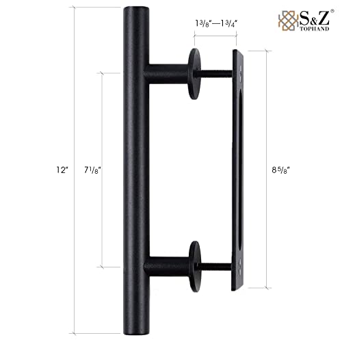 Image of S&Z tophand 20 in. x 84 Deep Gray Barn Door with 5FT Sliding Hardware Kit, - 42in Stainless Steel Frame Style Door /Sliding Door /Simple Assembly is Required