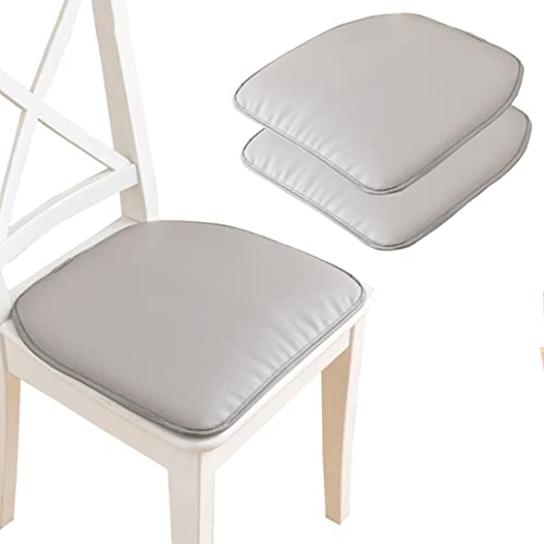 Cojín antideslizante para silla de cocina gris de 40x40 cm con lazos