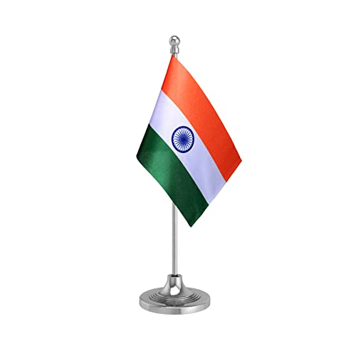 The Flag Corporation Indian Table Flag 4in x 6in with A Plastic Liquid Chrome Base