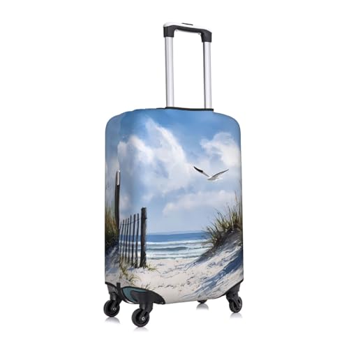 Coastal Seagull Elastic Travel Luggage Cover, Washable Spandex Suitcase Protector, Anti-Scratch Fits 18-32 Inch3