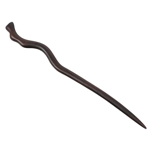 ARTSEWPLY 黒檀ヴィンテージヘアピン 1個 中国風ヘア箸 女性用髪飾り 結婚式 パーティー カジュアルに 古風デザイン レトロな木製ヘアアクセサリー