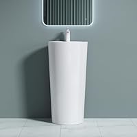 doporro BTH: 45x45x90cm Design Standwaschbecken Colossum35, aus Mineralguss/Gussmarmor, freistehend Waschtisch Waschplatz