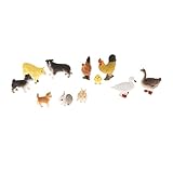 FITYLE 11 Piezas Juguetes de Animales de Plástico, Figuras de Animales de Aves de Corral de Granja Animales Miniatura, Juguete Educativo Regalo para Niños