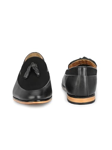 Image of San Frissco Men's Loafers Casual Slip On Leatherette Tassle Velvet Shoes for Daily Use /Soft Cushioned Footbed with TPR Sole /Stylish Trending Lightweight Shoe for Party and Weddings