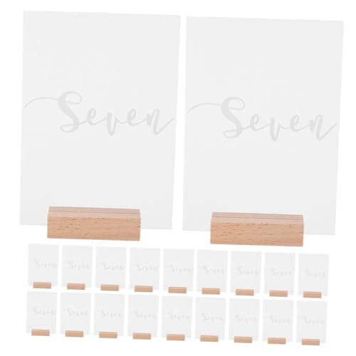 Ciieeo 20pcs Wedding Table Numbers with Wooden Base Elegant Acrylic Signs for Reception Banquet Party Events for Easy Guest Seating